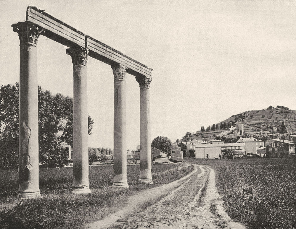 ALPES-DE-HAUTE-PROVENCE. La colonnade, à Riez 1902 old antique print picture